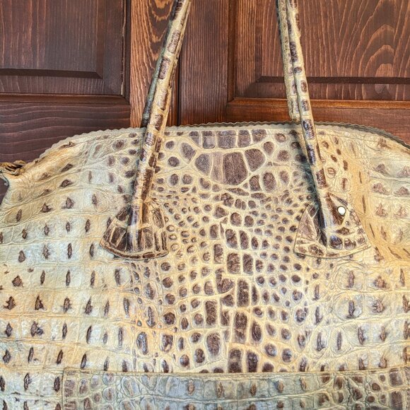 B. May Embossed Leather Satchel Collage Animal Pattern with Handles Bag - Picture 3 of 10